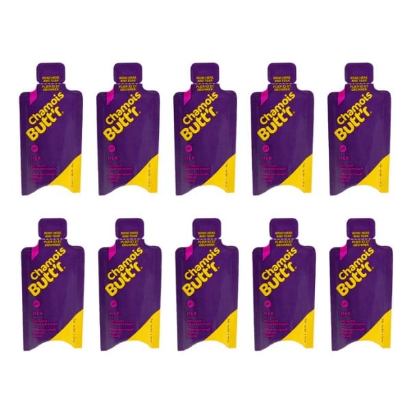 Chamois Buttr Her - Non-Greasy Cycling Lubricant & Chamois Cream - 10 pk of 9ml Sachet