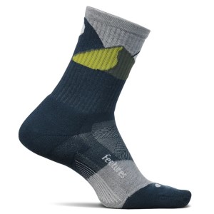 Feetures Trail Max Cushion Mini Crew Running Socks - Navy Summit