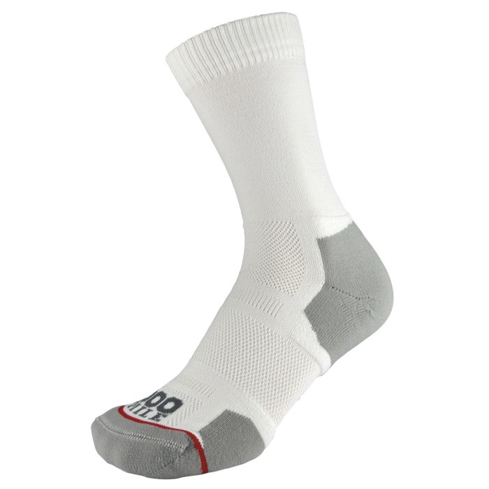 1000 Mile Run Crew 25 Repreve Womens Running Socks -  Twin Pack - White/Grey