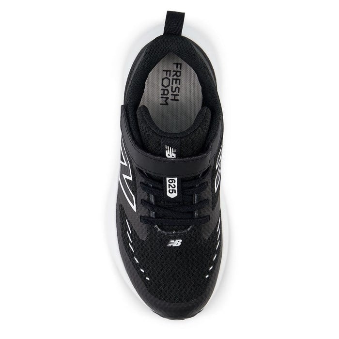 New Balance 625 Bungee Lace with Top Strap - Kids Pre School Running Shoes - Black/White - image 3