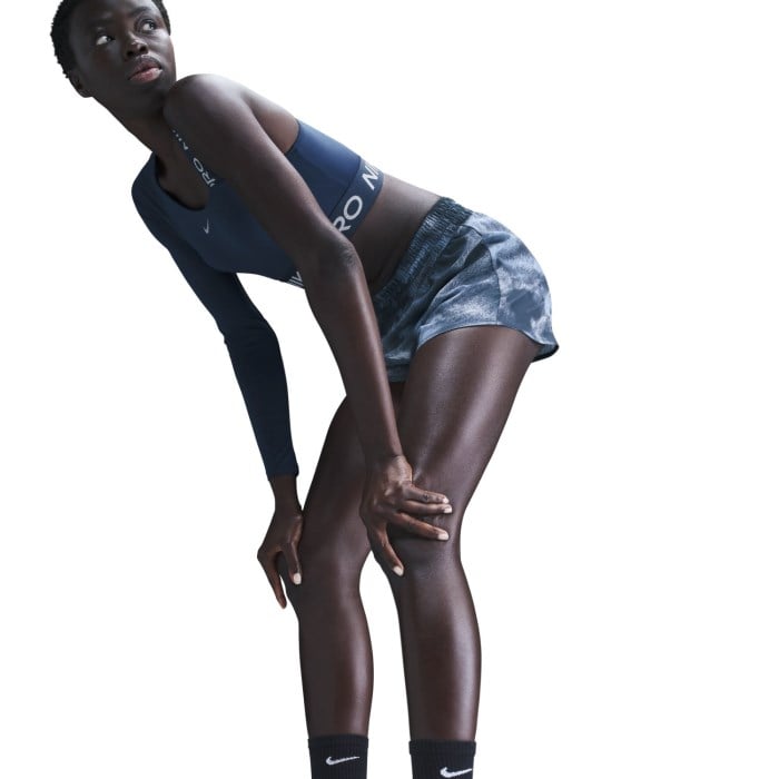 Nike One Dri-Fit Womens High-Waisted 3 Inch Brief-Lined Running Shorts - Armory Navy/Black