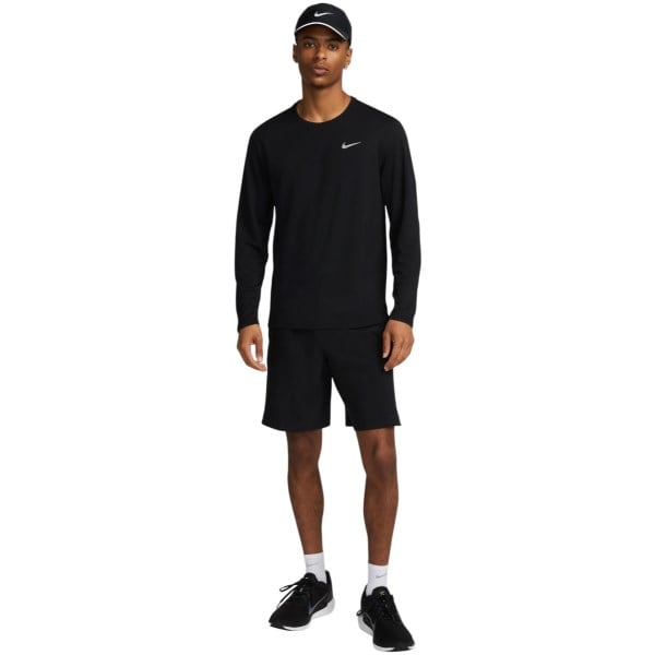 Nike Miler Dri-FIT UV Mens Long-Sleeve Running Top - Black