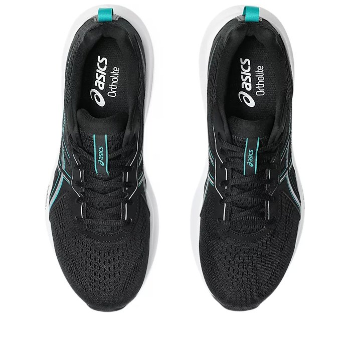 Asics Contend 9 - Mens Running Shoes - Black/Wave Teal