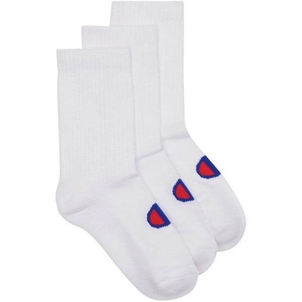 Champion C Logo Kids Crew Socks - 3 Pack - White