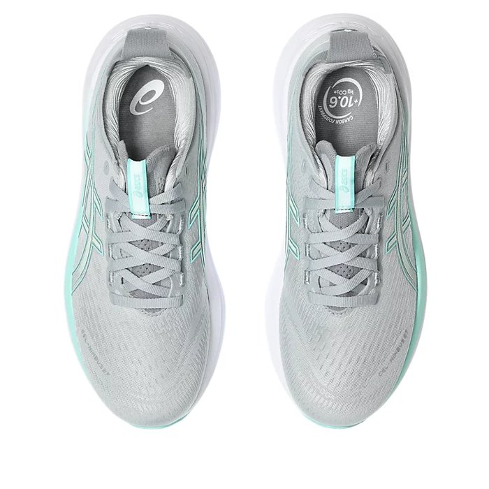 Asics Gel Nimbus 27 - Womens Running Shoes - Piedmont Grey/Illuminate Mint