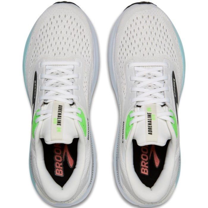 Brooks Adrenaline GTS 24 - Mens Running Shoes - White/Gecko/Atomizer
