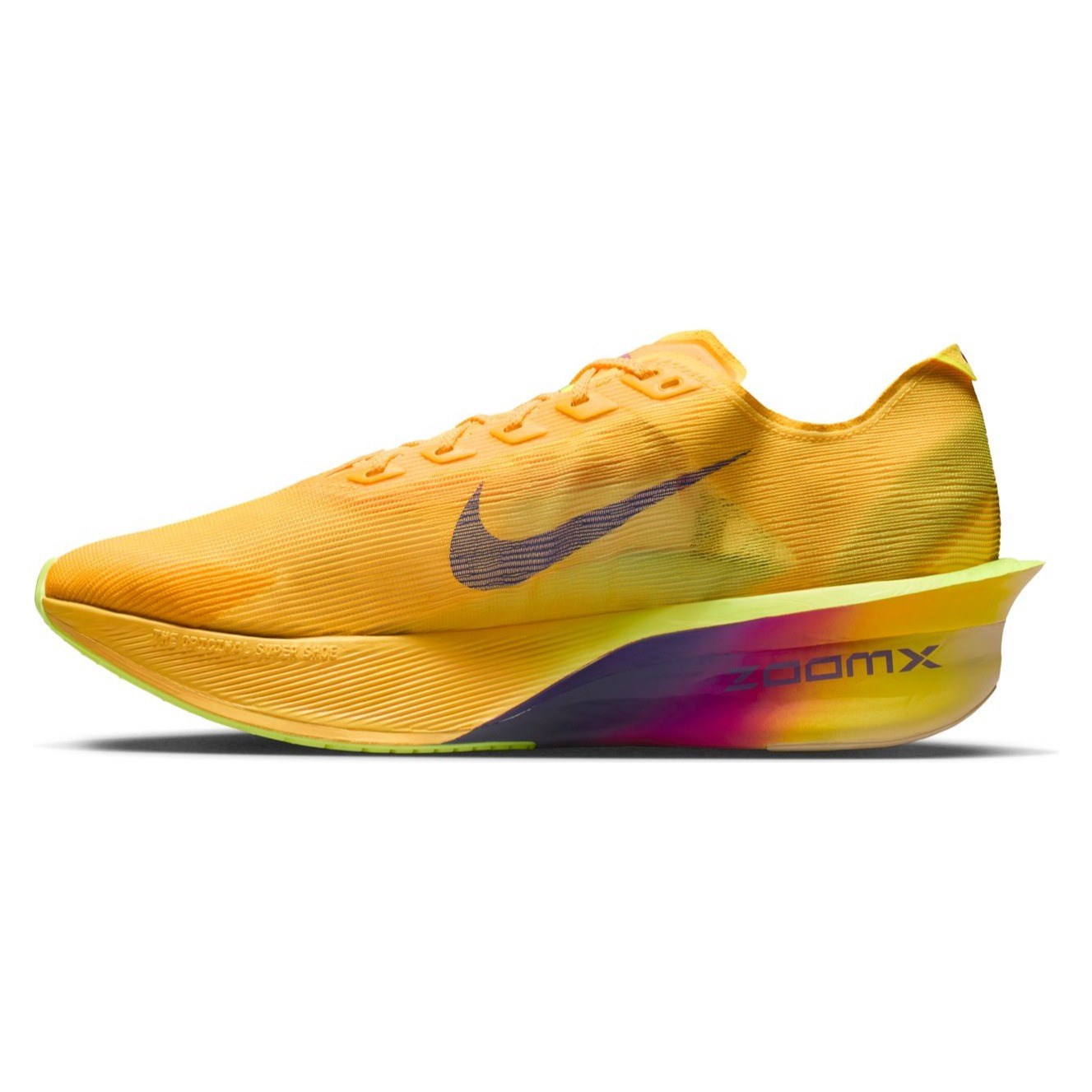 Nike ZoomX Vaporfly 4 - Mens Racing Shoes - Citron Pulse/Indigo Burst/Laser Orange