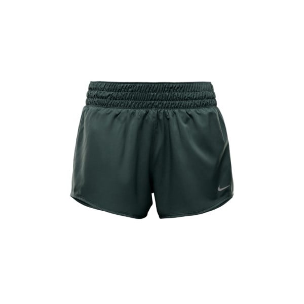 Nike One Womens Mid-Rise 3 Inch Brief-Lined Running Shorts - Vintage Green/Reflective Silver