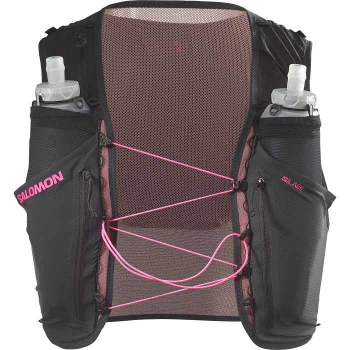 Salomon Sense Pro 6 Unisex Running Vest with Flasks - Black/Nasturti - image 4