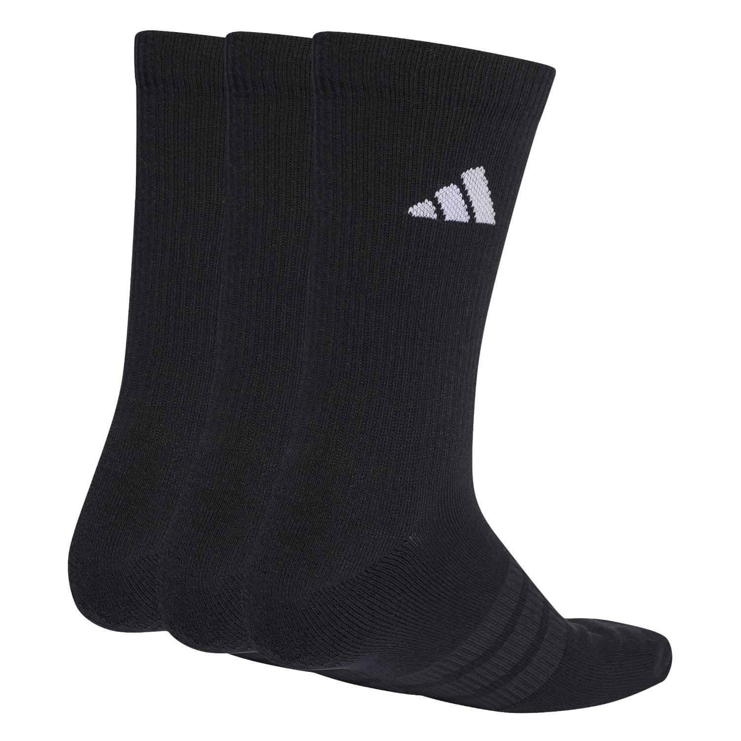 adidas Cushioned Sportswear Unisex Crew Socks - 3 Pack - Black/Black/White - image 2