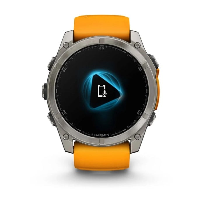 Garmin Fenix 8 51mm AMOLED Sapphire Edition Titanium Watch - Spark Orange with Graphite Silicone - Spark Orange with Graphite Silicone Band - image 7