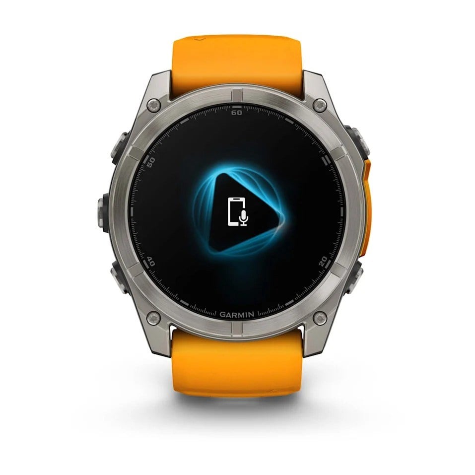 Garmin Fenix 8 51mm AMOLED Sapphire Edition Titanium Watch - Spark Orange with Graphite Silicone - Spark Orange with Graphite Silicone Band - image 7