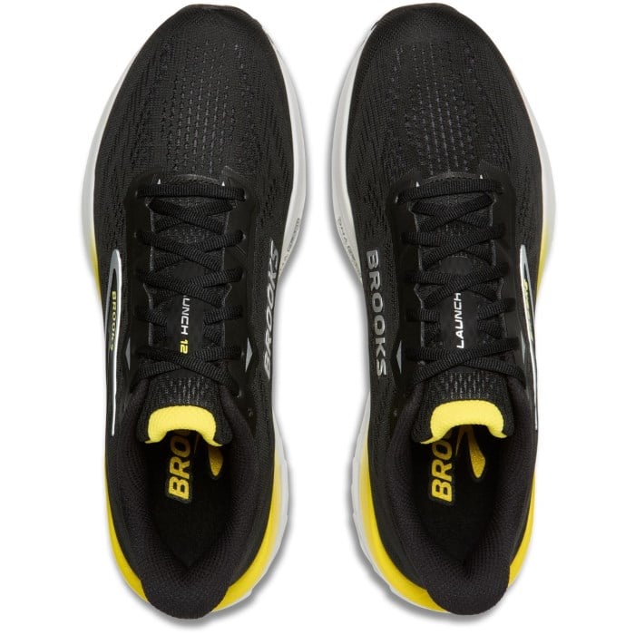 Brooks Launch 12 - Mens Running Shoes - Black/Cyber Yellow/Oyster - image 3