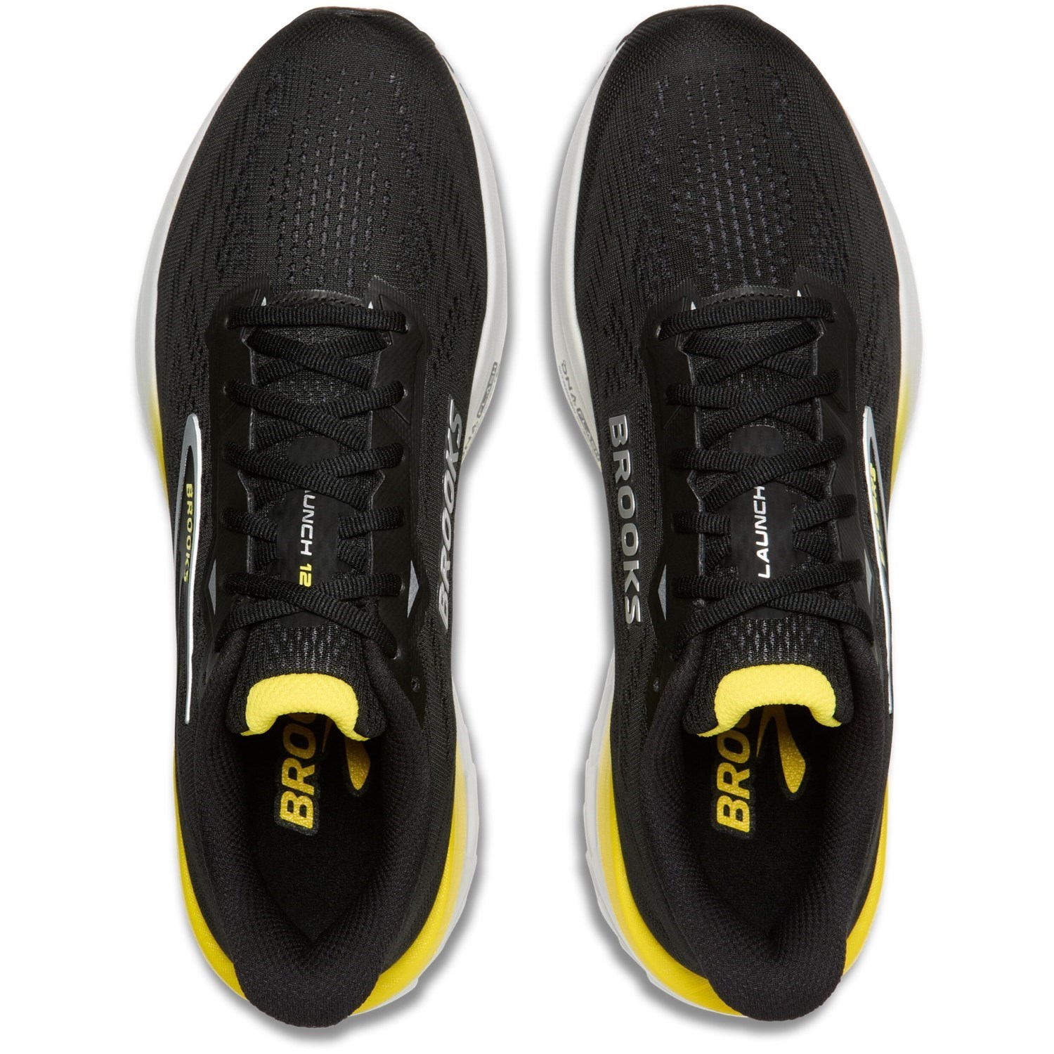 Brooks Launch 12 - Mens Running Shoes - Black/Cyber Yellow/Oyster - image 3