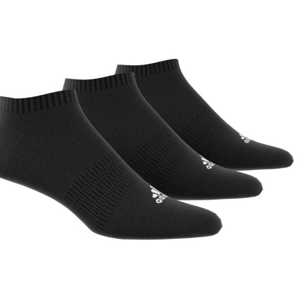 adidas Unisex Cushioned Low Cut Socks 3 Pack - Black/White