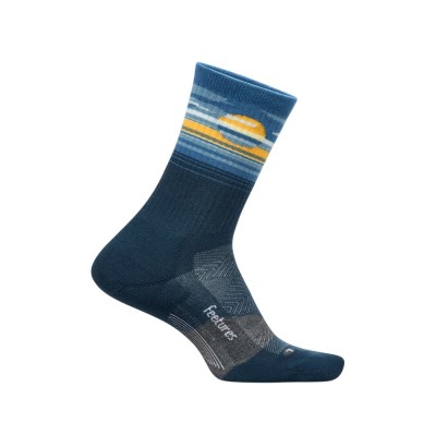 Feetures Trail Max Cushion Mini Crew Running Socks - Cloud Veil Navy