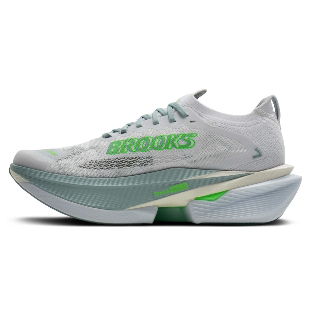 Brooks Hyperion Max 3 - Mens Running Shoes - White/Gray Mist/Green