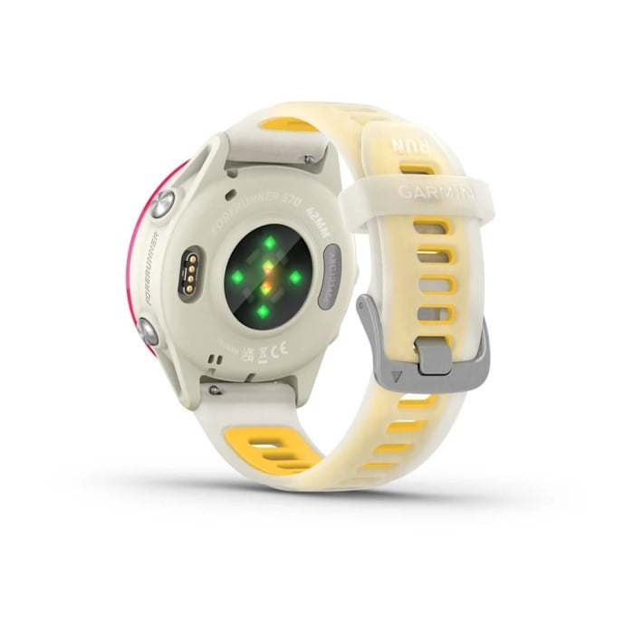 Garmin Forerunner 570 42mm - Advanced GPS Running Smartwatch - Bone/Raspberry/Mango