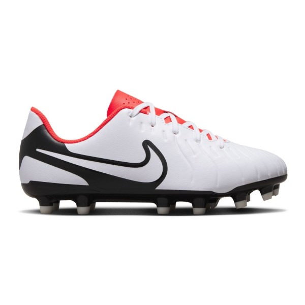 Nike Jr. Tiempo Legend 10 Club MG - Kids Football Boots - White/Black/Bright Crimson