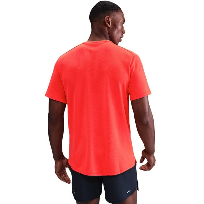 Nike Dri-Fit UV Miler Mens Running T-Shirt - Bright Crimson/Reflective Silver