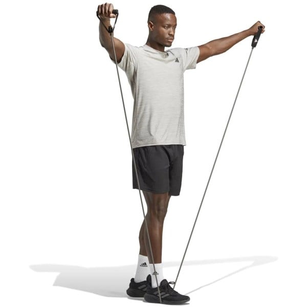Adidas Train Essentials Mens Stretch Training T-Shirt - Solid Grey/White Black