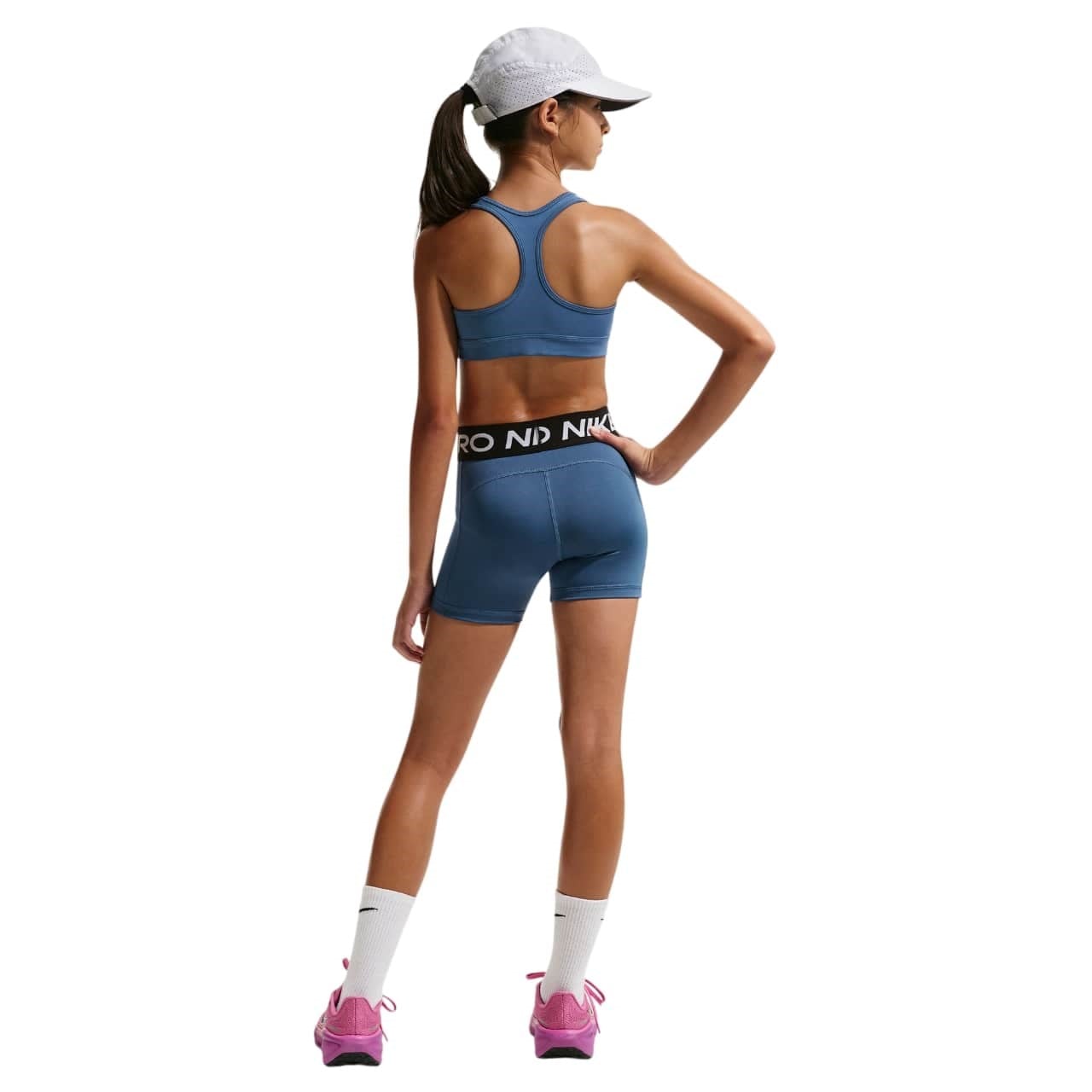 Nike Pro Kids Girls Training Shorts - Mystic Navy/White