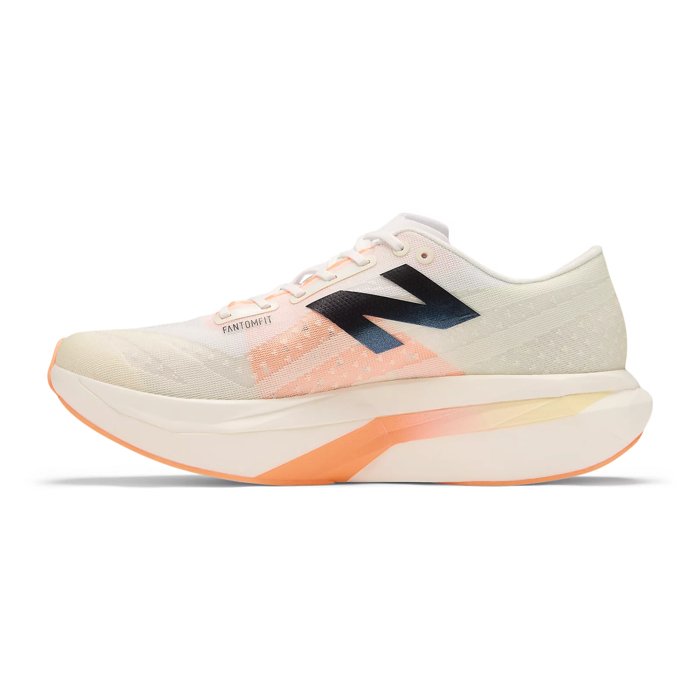 New Balance FuelCell SuperComp Elite v4 - Mens Road Racing Shoes - White/Angora/Hot Mango