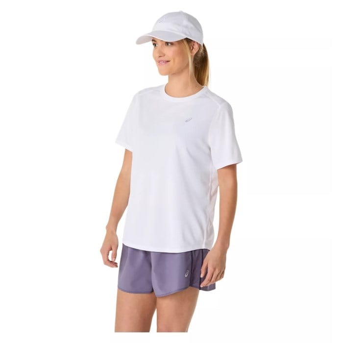Asics Silver Womens Short Sleeve Running T-Shirt - Brilliant White