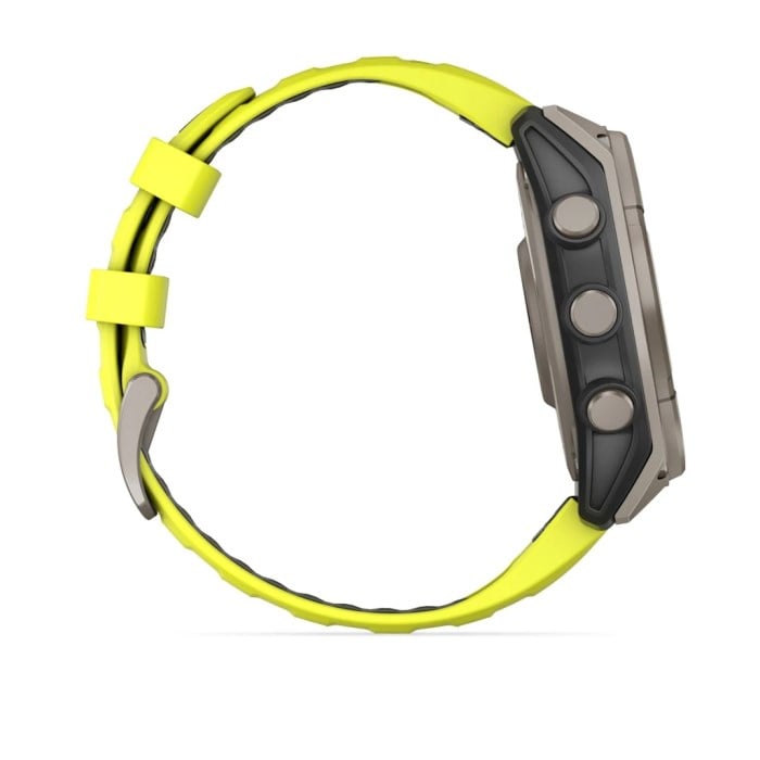 Garmin Fenix 8 Solar 47mm Sapphire Edition Titanium Watch - Amp Yellow/Graphite Silicone Band - image 5