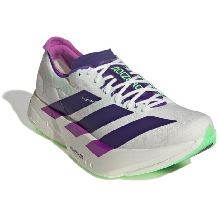 adidas Adizero Adios Pro 4 - Mens Racing Shoes - Cloud White/Collegiate Purple/Lime Burst