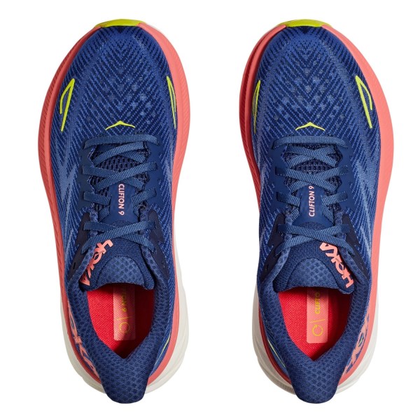 Hoka Clifton 9 - Womens Running Shoes - Evening Sky/Coral