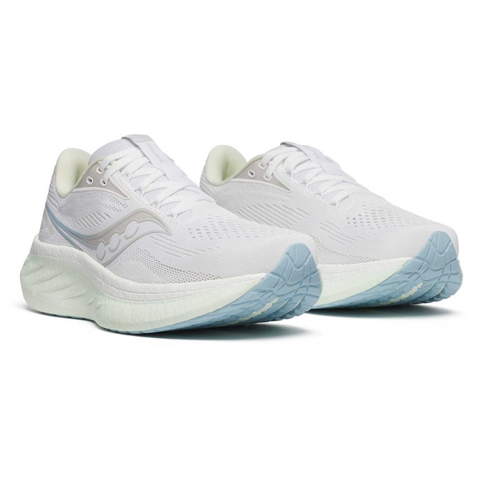 Saucony Ride 18 - Womens Running Shoes - White/Lettuce