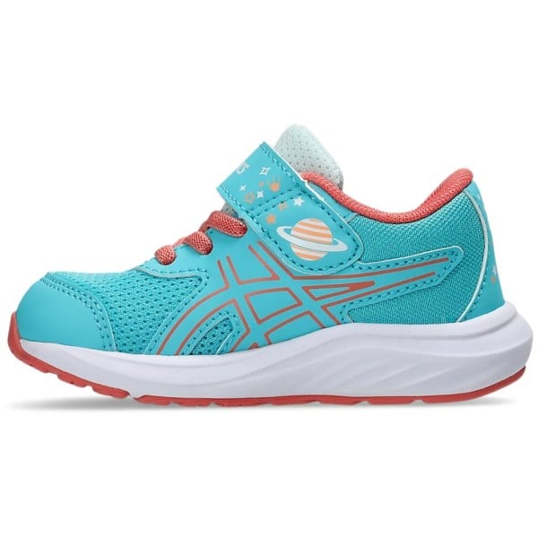 Asics Contend 9 TS - Toddler Running Shoes - Energy Aqua/Papaya