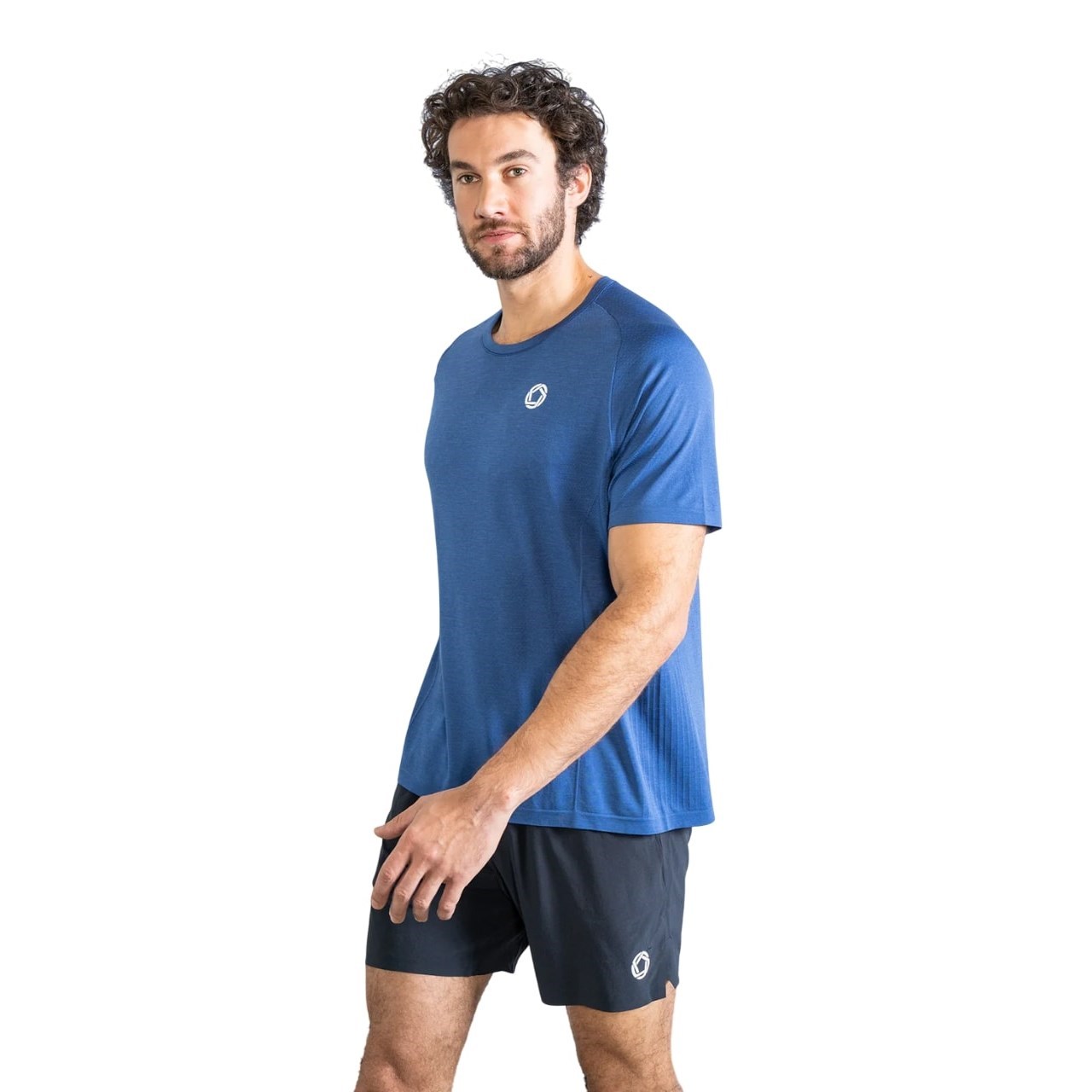 No Timid Souls GLIDE360 Mens Short Sleeve Top - Pacific Ocean Blue Marle