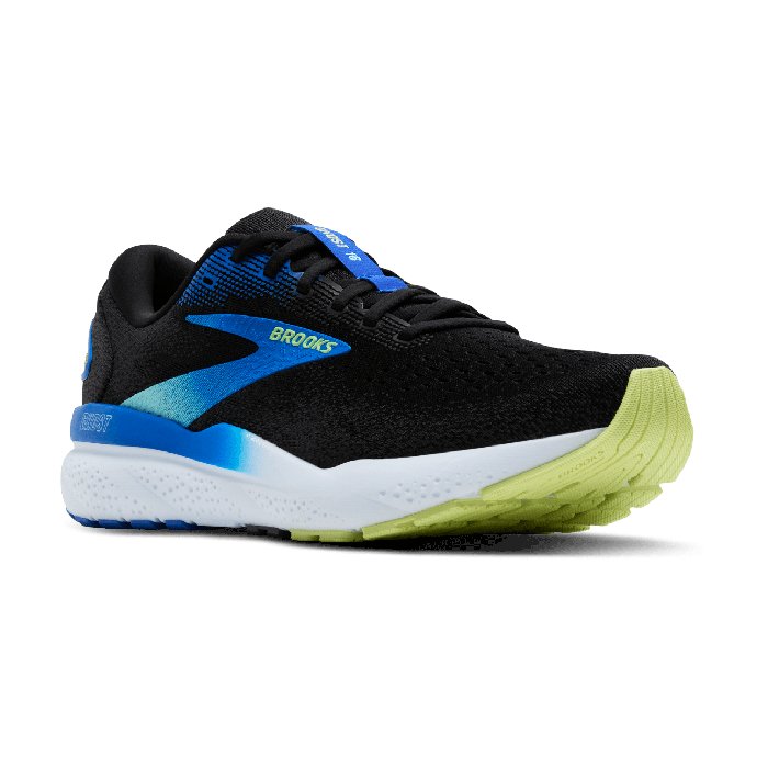 Brooks Ghost 16 - Mens Running Shoes - Black/Cobalt/Neo Yellow