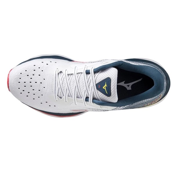 Mizuno Wave Sky 6 - Womens Running Shoes - White/Hibiscus/Buttercup