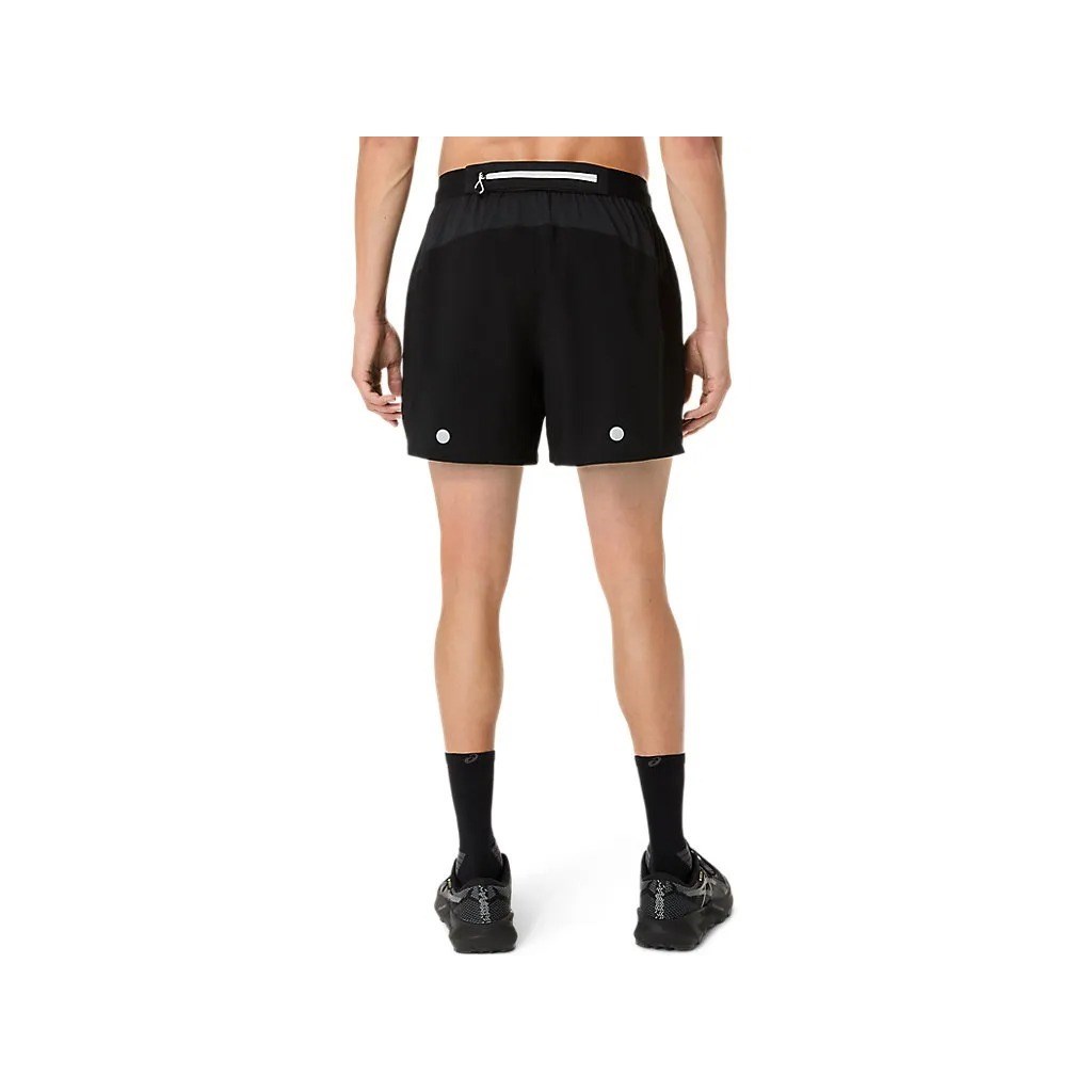 Asics FujiTrail All Over Print 5 Inch Mens Running Shorts - Performance Black/Carbon/Cream - image 2
