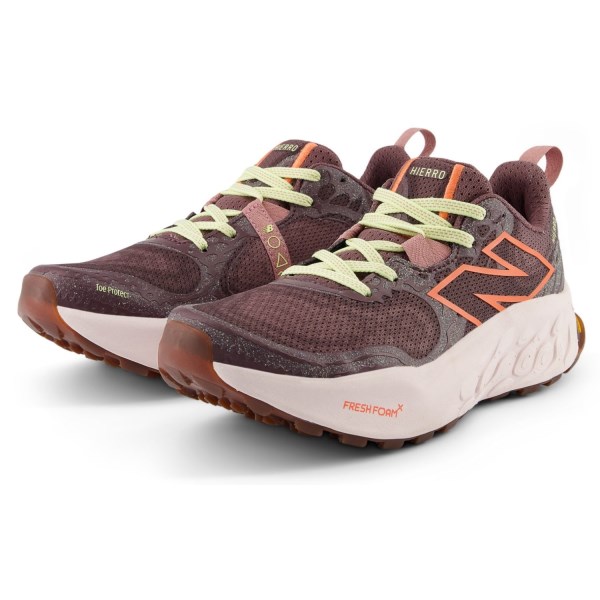 New Balance Fresh Foam Hierro v8 - Womens Trail Running Shoes - Licorice/Gulf Red/Pink Granite