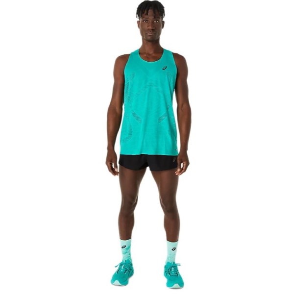Asics Metarun Mens Running Singlet - Wave Teal