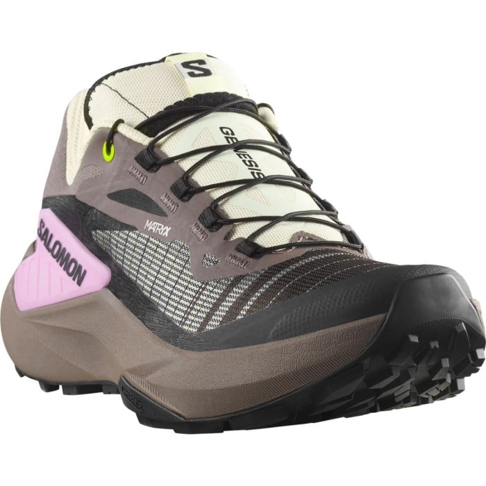 Salomon Genesis - Womens Trail Running Shoes - Iron/Vanilla/Cyclamen