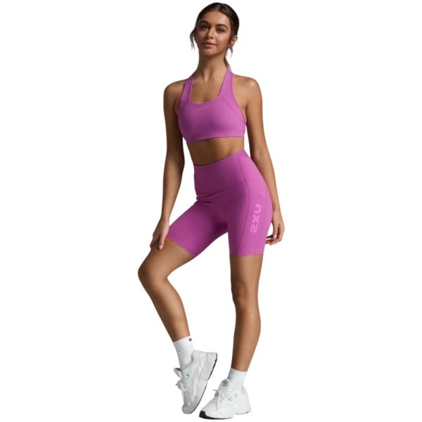 2XU Form Stash Hi-Rise Womens Compression Bike Shorts - Hyper Violet/Hyper Violet