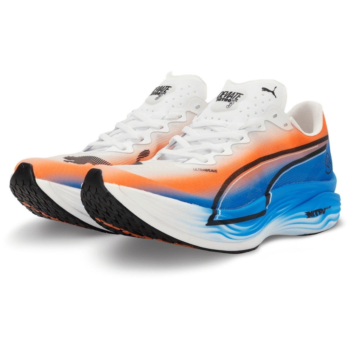 Puma Deviate Nitro Elite 3 Ekiden - Womens Running Shoes - Puma White/Heat Fire/Puma Black