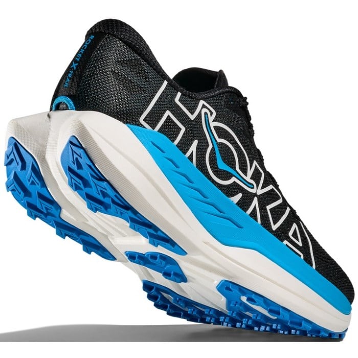 Hoka Rocket X Trail - Womens Trail Running Shoes - Black/Sky Blue