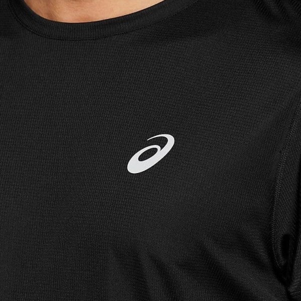 Asics Silver Mens Short Sleeve Running T-Shirt - Performance Black