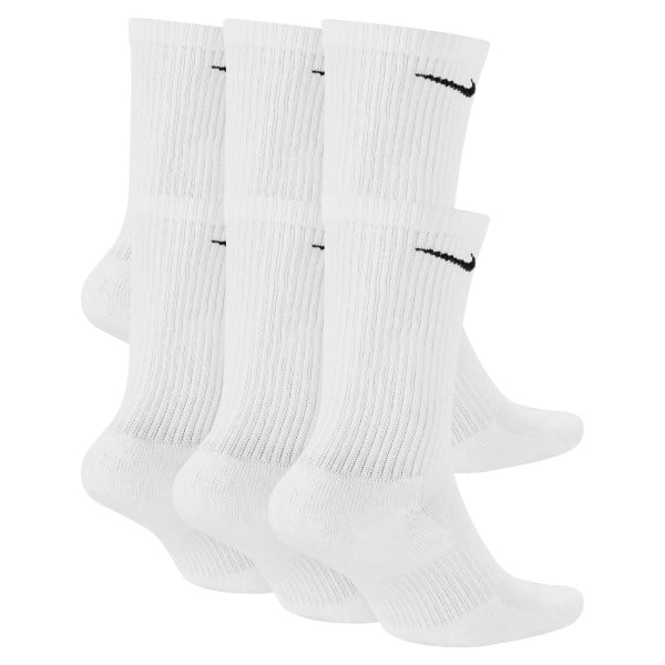 Nike Everyday Plus Cushioned Crew Training Socks - 6 Pack - White/Black