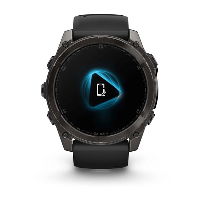 Garmin Fenix 8 51mm AMOLED Sapphire Edition Titanium Watch - Carbon Grey DLC Titanium with - Carbon Grey DLC Titanium with Black/Pebble Grey Silicone Band - image 7