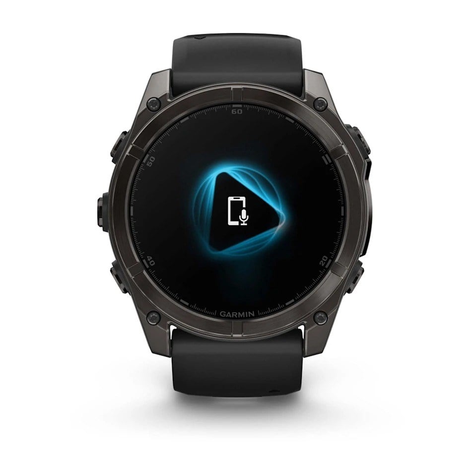 Garmin Fenix 8 51mm AMOLED Sapphire Edition Titanium Watch - Carbon Grey DLC Titanium with - Carbon Grey DLC Titanium with Black/Pebble Grey Silicone Band - image 7