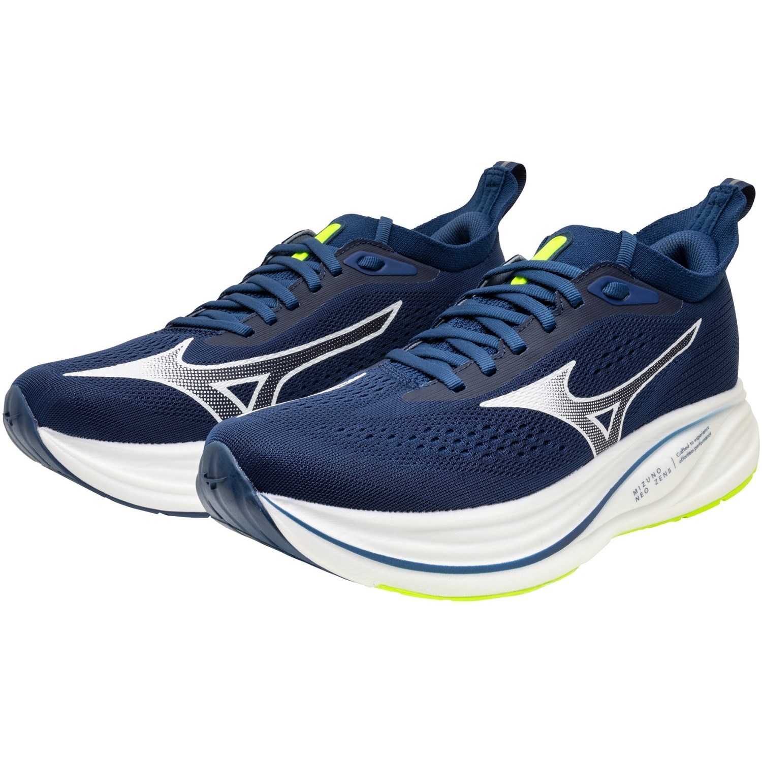 Mizuno Neo Zen 2 - Mens Running Shoes - Estate Blue/White/Lightning Yellow
