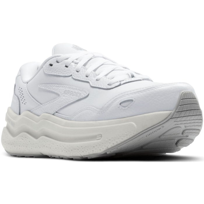 Brooks Ghost Max 2 Leather - Mens Walking Shoes - White/White