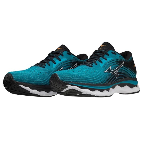 Mizuno Wave Sky 6 - Mens Running Shoes - Enamel Blue/White/Black